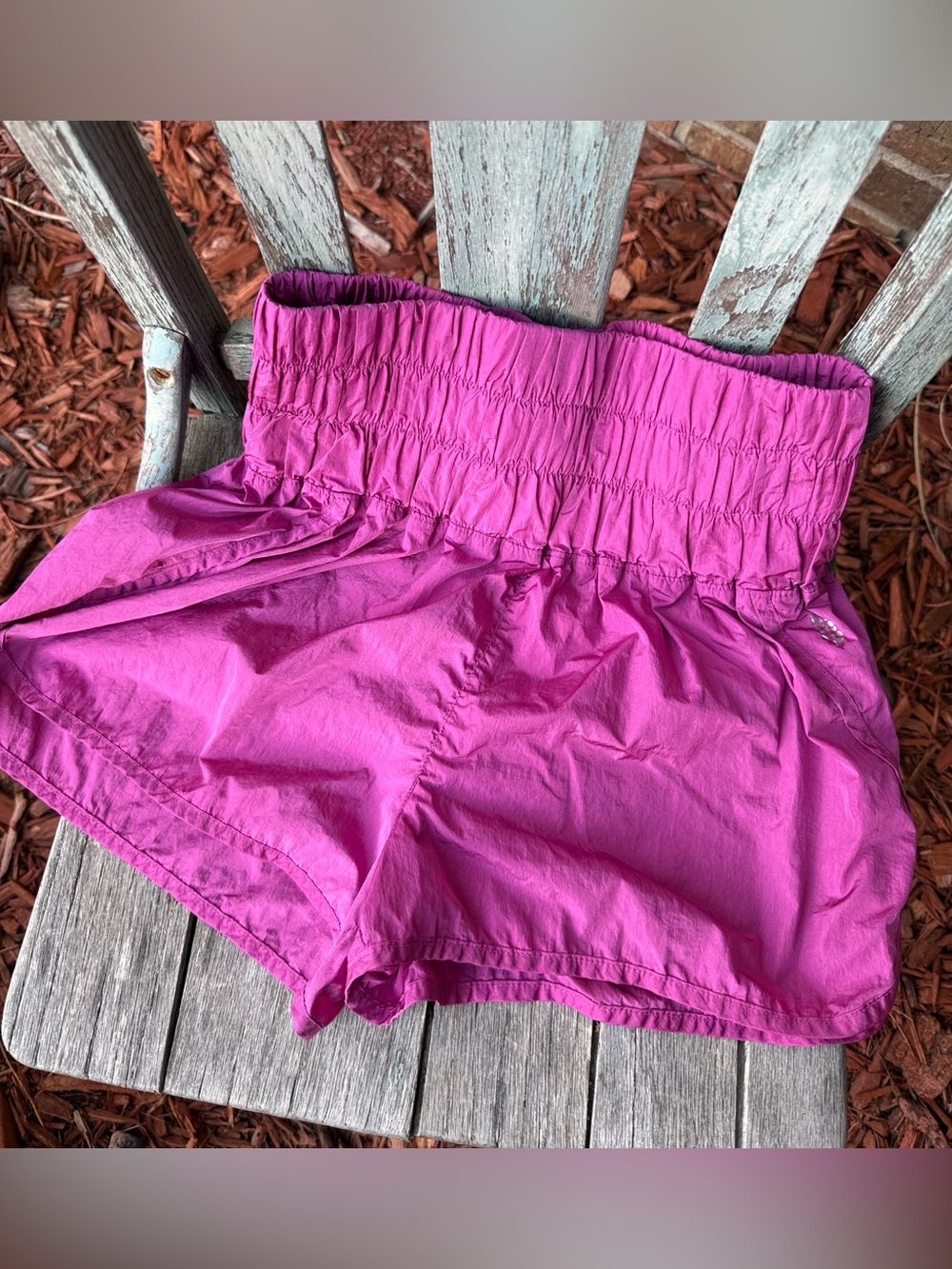 FP Movement Women’s M High-Waist Pink Smocked Shorts